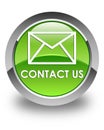 Contact us (email icon) glossy green round button Royalty Free Stock Photo