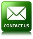 Contact us (email icon) green square button Royalty Free Stock Photo