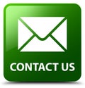 Contact us (email icon) green square button Royalty Free Stock Photo