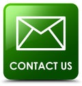 Contact us (email icon) green square button Royalty Free Stock Photo
