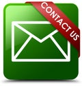 Contact us email icon green square button Royalty Free Stock Photo