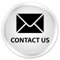 Contact us (email icon) premium white round button Royalty Free Stock Photo