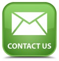 Contact us (email icon) special soft green square button Royalty Free Stock Photo