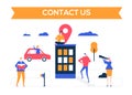 Contact us - flat design style colorful illustration Royalty Free Stock Photo