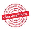 Contact us! French language Contactez nous business stamp