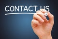 Contact Us Handwritten With White Marker Royalty Free Stock Photo