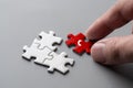 Contact us icon on colorful puzzle Royalty Free Stock Photo