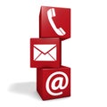 Contact Us Icon Cubes Royalty Free Stock Photo