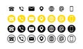 Contact us icon set. Communication symbol for your web site design, logo, app. Mail, phone, globe, address, com, email. Neumorphic Royalty Free Stock Photo