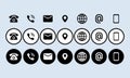 Contact us icon set. Communication symbol for your web site design, logo, app, UI. Contact us button. Mail, phone, globe, address Royalty Free Stock Photo