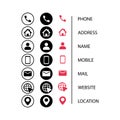 Contact us icon set in flat style. Communication symbol for your web site design, logo, app, UI. Contact button. Vector, mail,