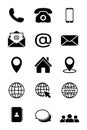 Contact us icon set in flat style Royalty Free Stock Photo