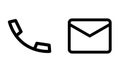 contact us icon set - phone contact and address, a simple symbol of a post envelope and a telephone Royalty Free Stock Photo