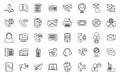 Contact us icons set outline vector. Button call Royalty Free Stock Photo