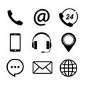 Contact us icons simple flat style