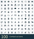 Contact us 100 icons universal set Royalty Free Stock Photo