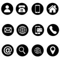 Contact us icons vector set. Web sign illustration collection. communication symbol or logo.