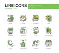 Contact Us - line design icons set