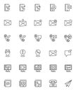 Contact Us line icons set Royalty Free Stock Photo