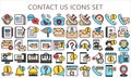 Contact Us Lineal Multi Color Icons Pack