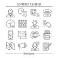 Contact Us Lines Icon Set