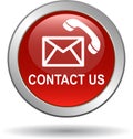 Contact us mail call icons red Royalty Free Stock Photo