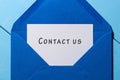 Contact Us - mail message at blue envelope