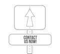 Contact us now line street sign isolated