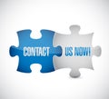 Contact us now puzzle pieces message concept