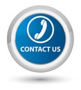 Contact us (phone icon) prime blue round button Royalty Free Stock Photo