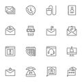 Contact us service line icons set Royalty Free Stock Photo