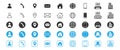 Contact us icons. Set of icons business for information. Collection icons of Phone, fax, mobile, smartphone, email. Royalty Free Stock Photo