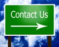 Contact Us sign guidepost arrow right Royalty Free Stock Photo