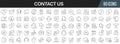 Contact us and support line icons collection. Big UI icon set in a flat design. Thin outline icons pack. Vector illustration EPS10 Royalty Free Stock Photo