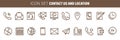 Contact Us. Universal Thin Icons Set For Your Web design, Mobile design, Infographics Royalty Free Stock Photo