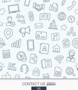 Contact us wallpaper. Black and white communication seamless pattern. Royalty Free Stock Photo