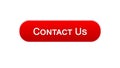 Contact us web interface button red color business communication, help, feedback Royalty Free Stock Photo