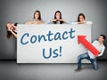 Contact us word on banner Royalty Free Stock Photo