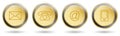 Contact vector buttons icons gold