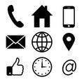 Contact and web icons for business vector set Royalty Free Stock Photo