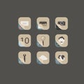 Contact web and internet retro icons set