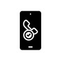 Black solid icon for Contacted, phone and communication Royalty Free Stock Photo