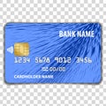 Contactless Credit Card isolated on transparent background. Mock Up Template.