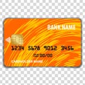 Contactless Credit Card isolated on transparent background. Mock Up Template.