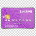 Contactless Credit Card isolated on transparent background. Mock Up Template.