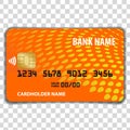 Contactless Credit Card isolated on transparent background. Mock Up Template.