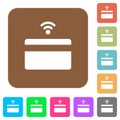 Contactless credit card rounded square flat icons Royalty Free Stock Photo