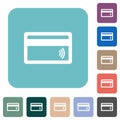 Contactless credit card rounded square flat icons Royalty Free Stock Photo