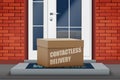 Contactless delivery box on doorstep