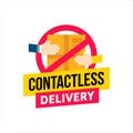 Contactless delivery. Vector concept of contact free to protect form covid-19 or coronavirus quarantine.
